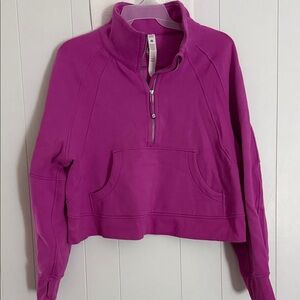 Lululemon Scuba Oversized Magenta  1/4 zip Sweatshirt
